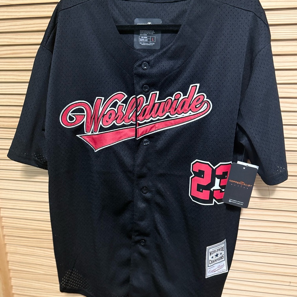 Active USA Black and Red Jersey Shirt with Script Design